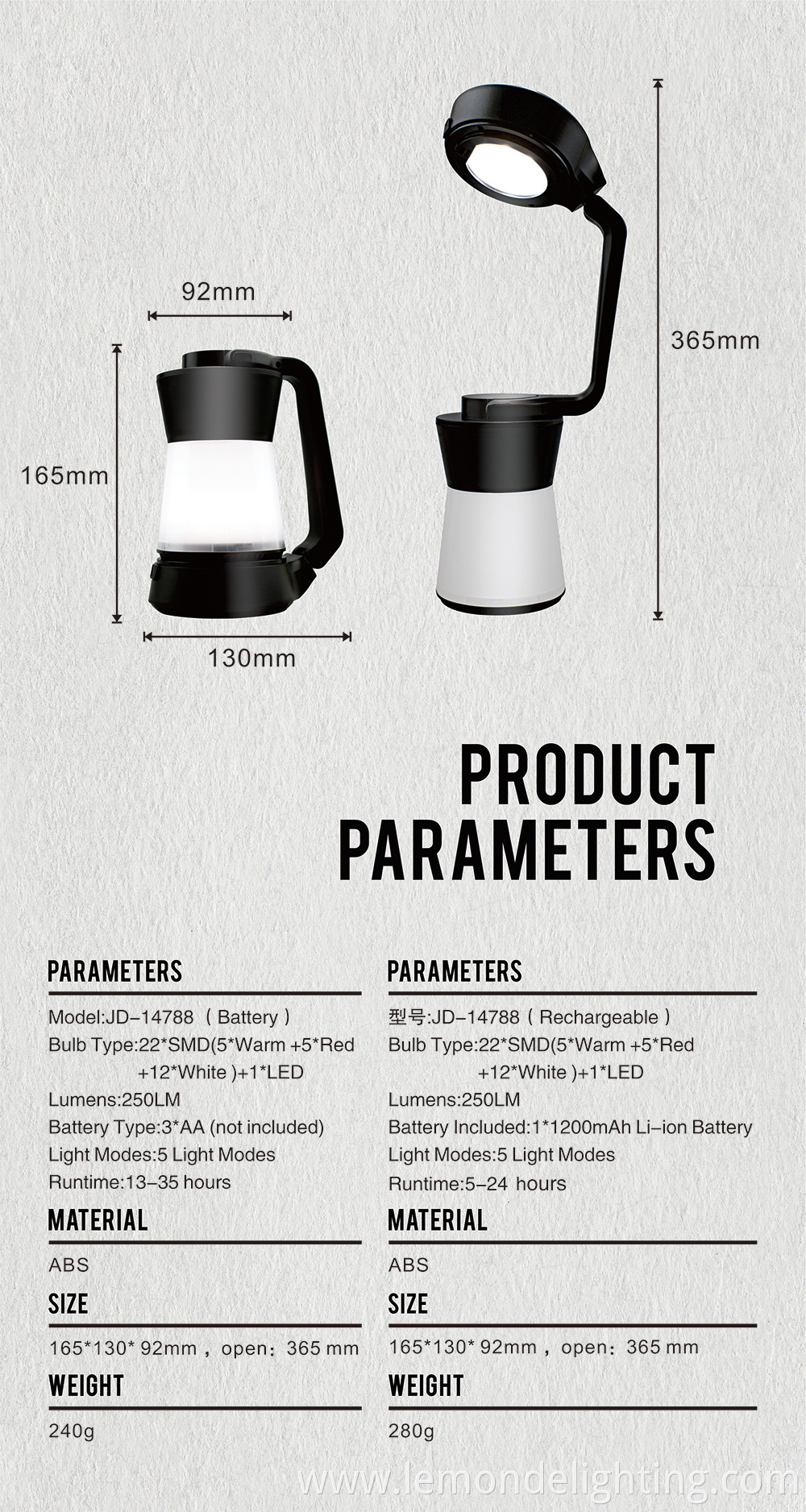 Easy-to-carry LED camping lantern